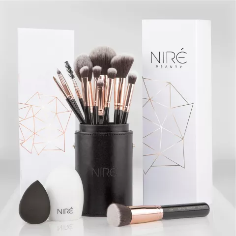 Niré Beauty Set Pennelli Make up Professionali 15 Pezzi