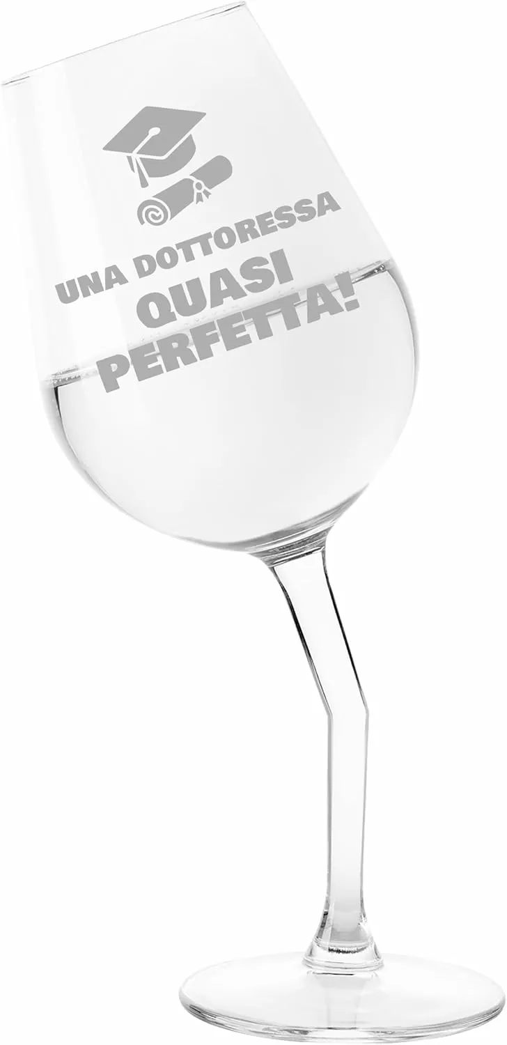 Calice Vino Storto Personalizzato | Idea Regalo Divertente Laurea